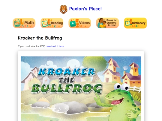 grandmas-books/kroaker-the-bullfrog screenshot