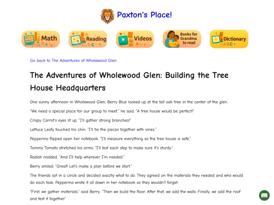 reading/adventures-of-wholewood-glen/building-the-treehouse-headquarters screenshot