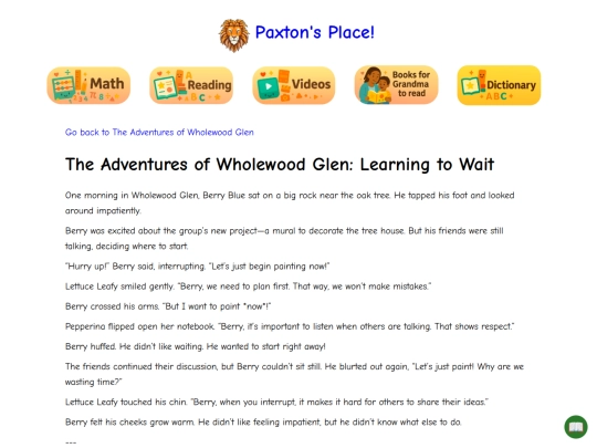 reading/adventures-of-wholewood-glen/learning-to-wait screenshot