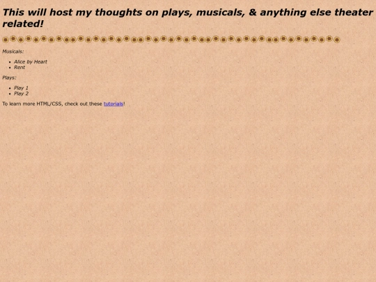 TheaterMusicalsThoughts screenshot
