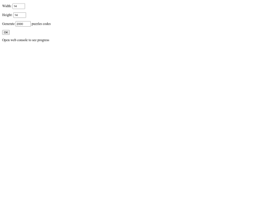 0/generatePuzzleCodes screenshot