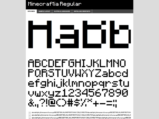 fonts/minecraftia/minecraftia-regular-demo screenshot