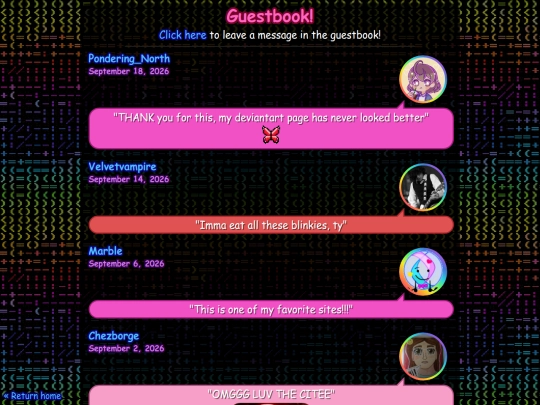 guestbook screenshot