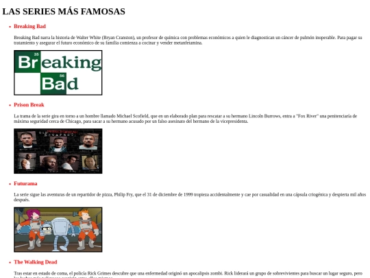 menus/html/SERIES screenshot