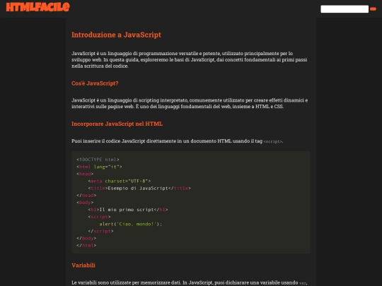 Contenuti/JSTutorial screenshot