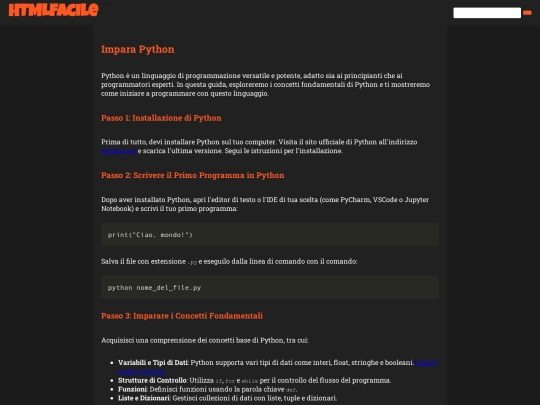 Contenuti/imparaPython screenshot