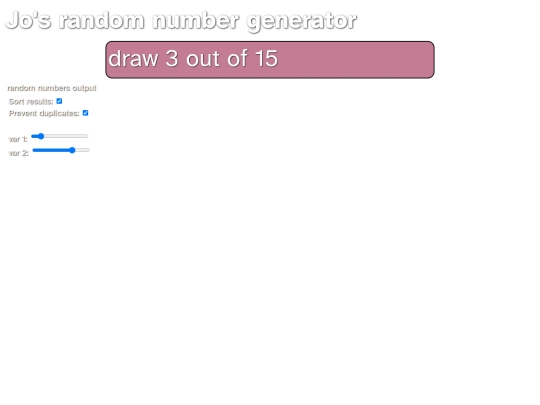 random number generator screenshot