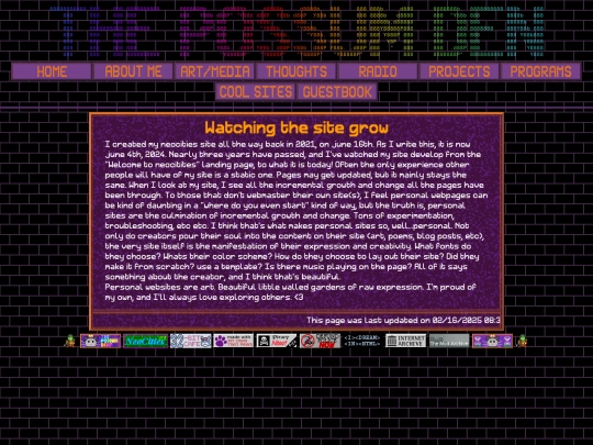 Thoughts/siteprogress screenshot