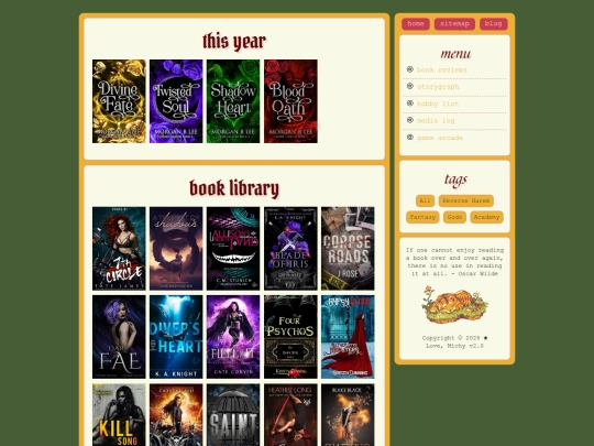 hobbies/books screenshot