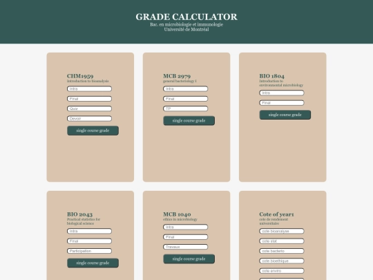 grade calculator/grade screenshot