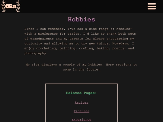 hobbies screenshot