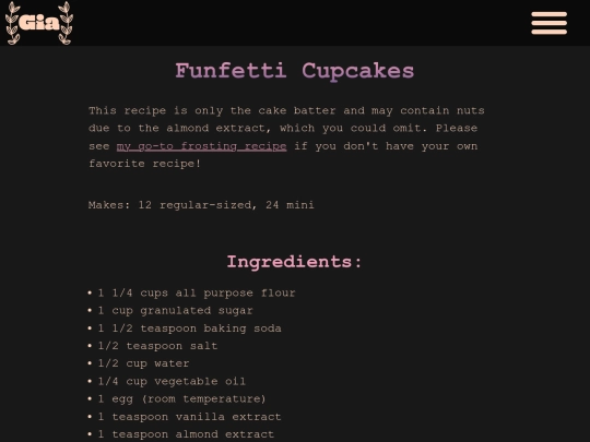 recipes/funfetti-cupcakes screenshot