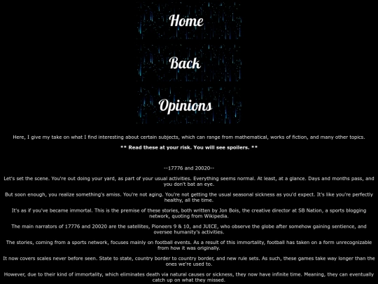 Opinions screenshot