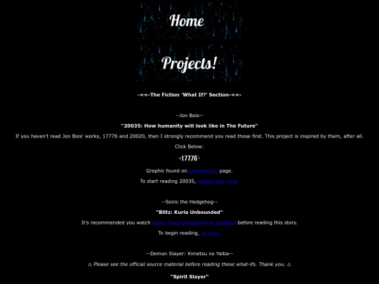 Projects screenshot