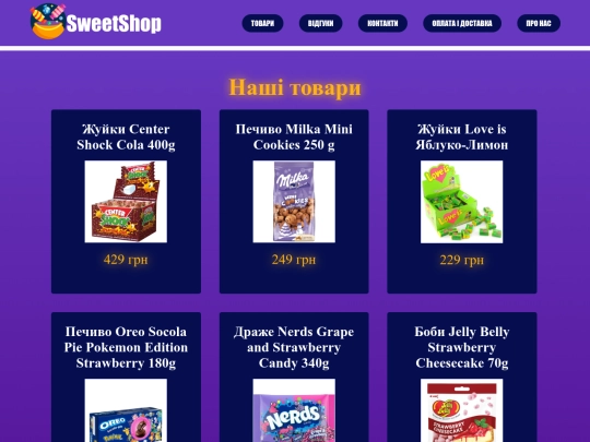 products screenshot