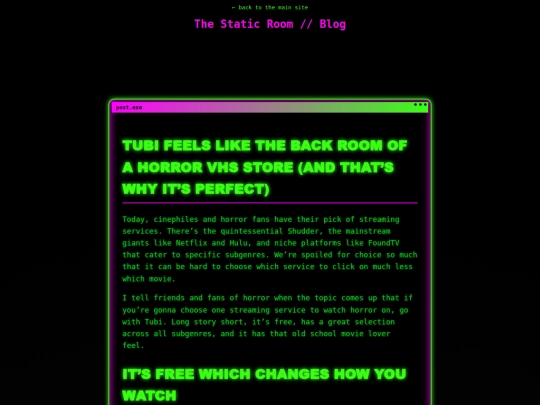 blog/Tubi Feels like the Backroom of a Horror VHS Store screenshot