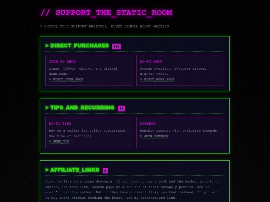 support screenshot