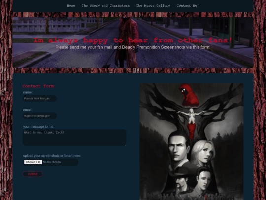 deadly-premonition-fansite/formular screenshot