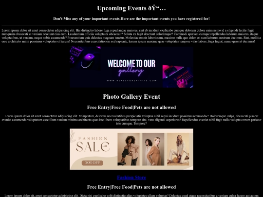 own websites/event screenshot