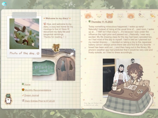 diary screenshot