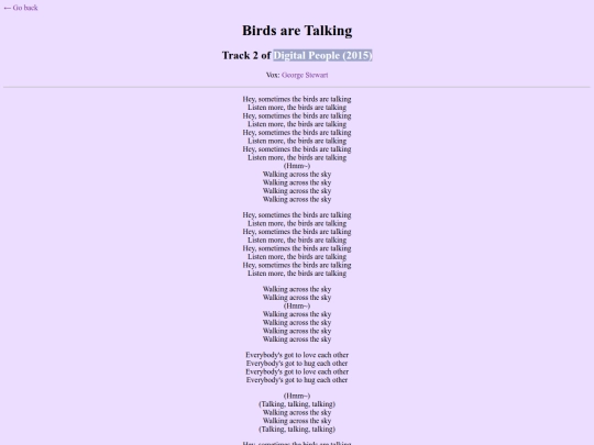 lyrics/birdsaretalking screenshot