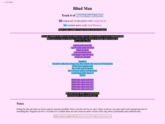 lyrics/blindman screenshot