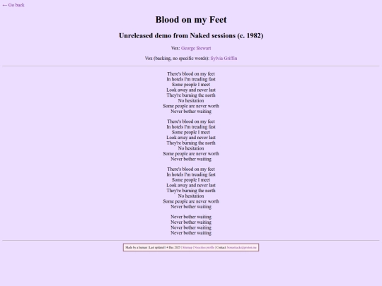 lyrics/bloodonmyfeet screenshot