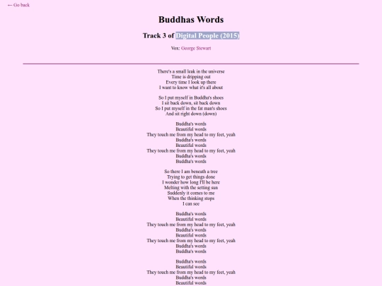 lyrics/buddhaswords screenshot