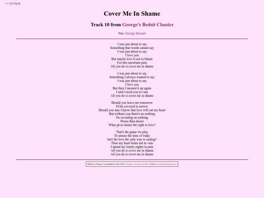 lyrics/covermeinshame screenshot