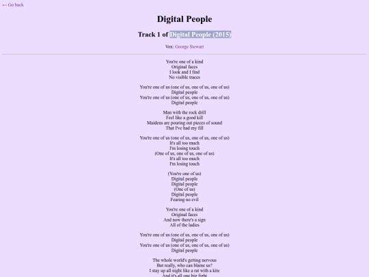 lyrics/digitalpeople screenshot