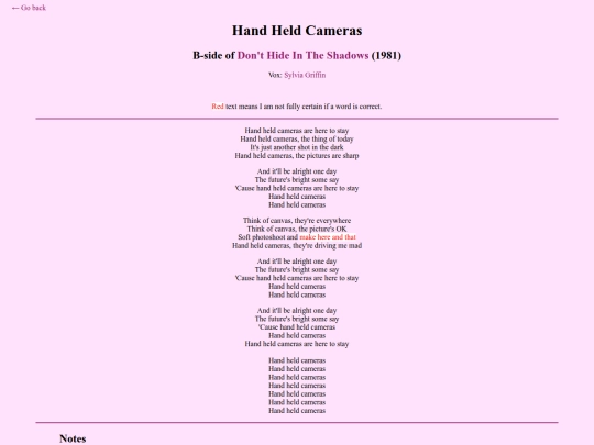 lyrics/handheldcameras screenshot