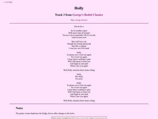 lyrics/holly screenshot