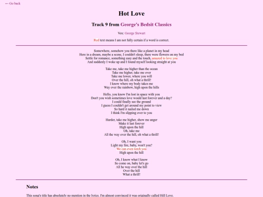 lyrics/hotlove screenshot