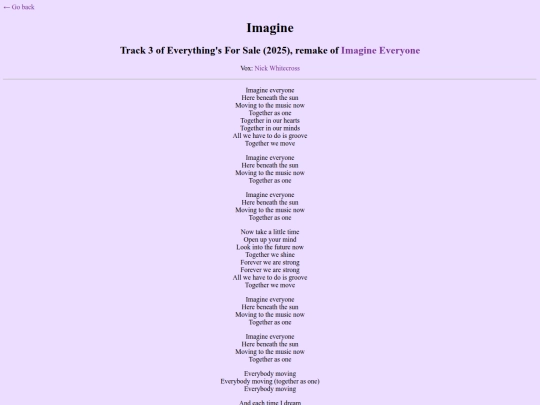 lyrics/imagine screenshot