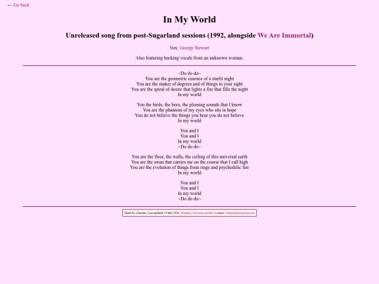 lyrics/inmyworld screenshot