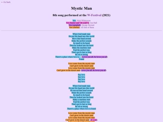 lyrics/mysticman screenshot