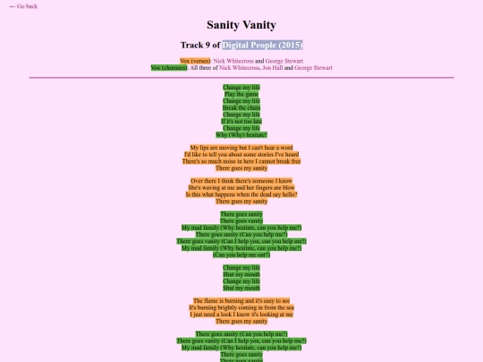 lyrics/sanityvanity screenshot