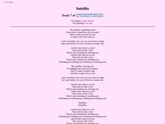 lyrics/satelite screenshot