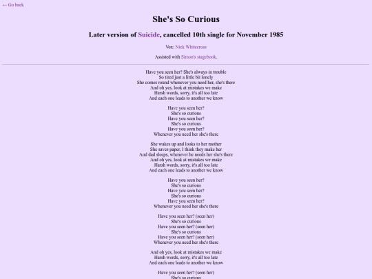 lyrics/shessocurious screenshot