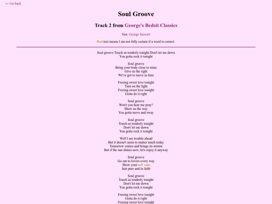lyrics/soulgroove screenshot