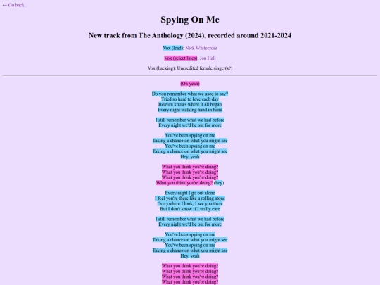 lyrics/spyingonme screenshot