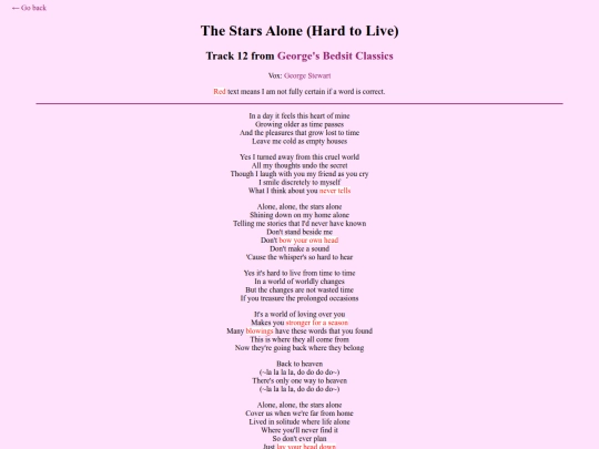 lyrics/thestarsalone screenshot