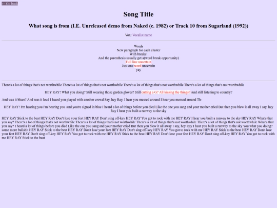 lyrics/unfinished/heyray2 screenshot