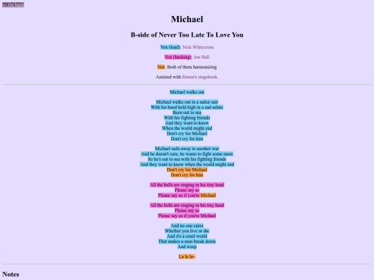 lyrics/unfinished/michael screenshot