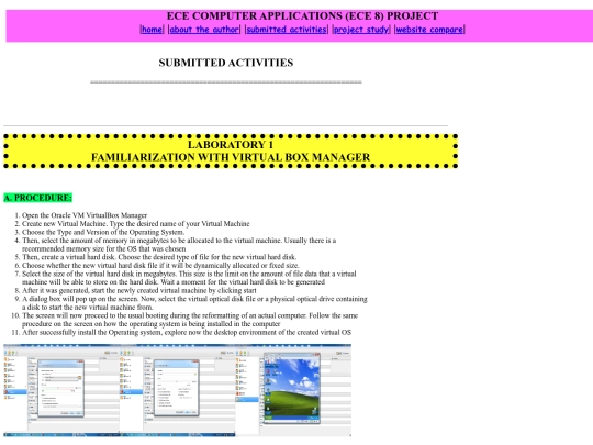 submitted activities screenshot
