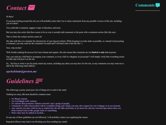 about/contact screenshot