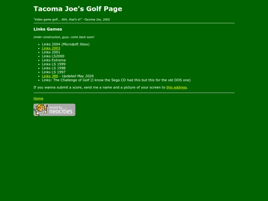 scores/links screenshot