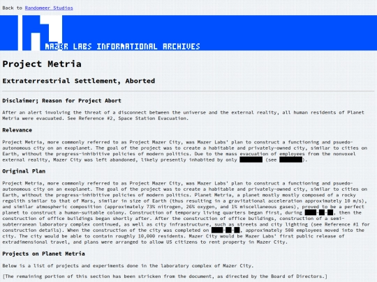 main-iframes/wiki/mazer-labs/metria screenshot