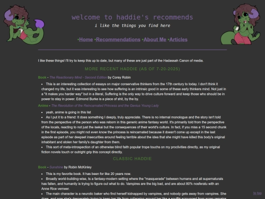 Recommendations screenshot