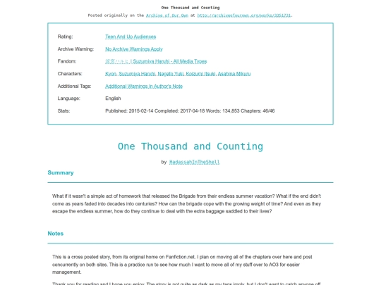 ao3_style/One_Thousand_and_Counting screenshot